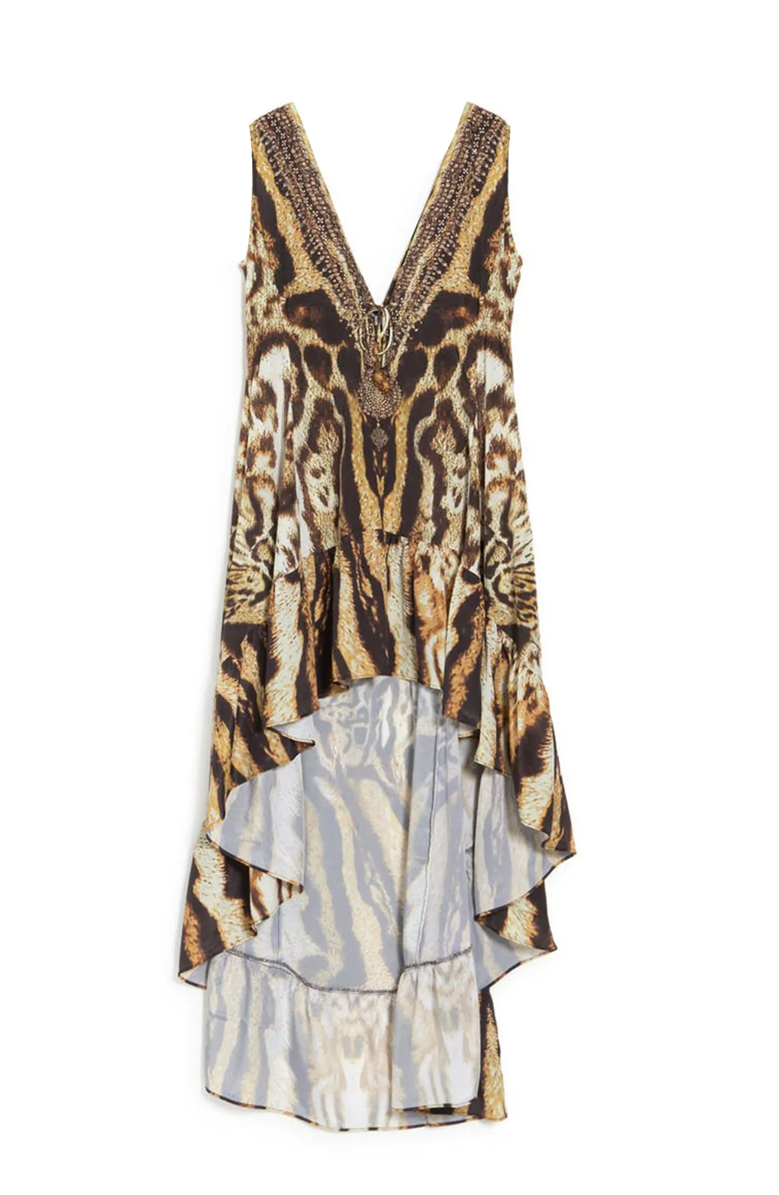 Printed Hi Low Maxi Dress