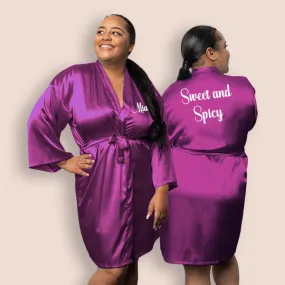 Purple Personalized Bridesmaid Robes, Custom Womens & Girls Robes for All Occasions, Bachelorette Party Robes, Quinceanera Robes, Birthday Robes