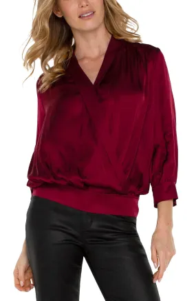 Shawl Wrap Front Bracelet Sleeve Blouse By Liverpool