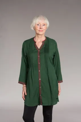 Shimla Tunic Sustainable Moss Crepe In Hand Dye  - Only in Size M