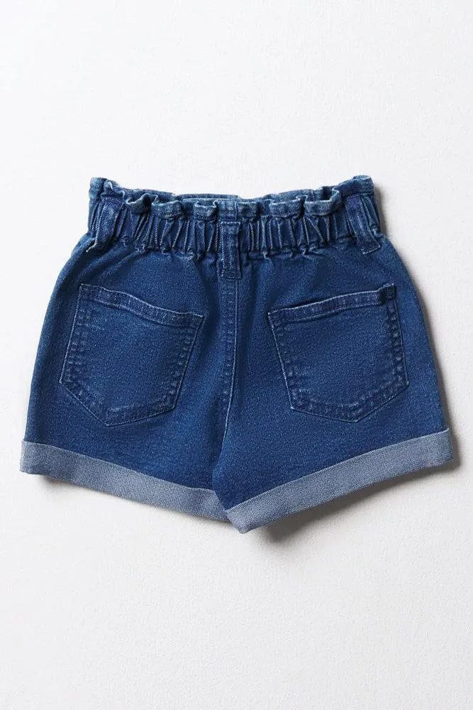 Strawberry Paperbag Shorts Blue