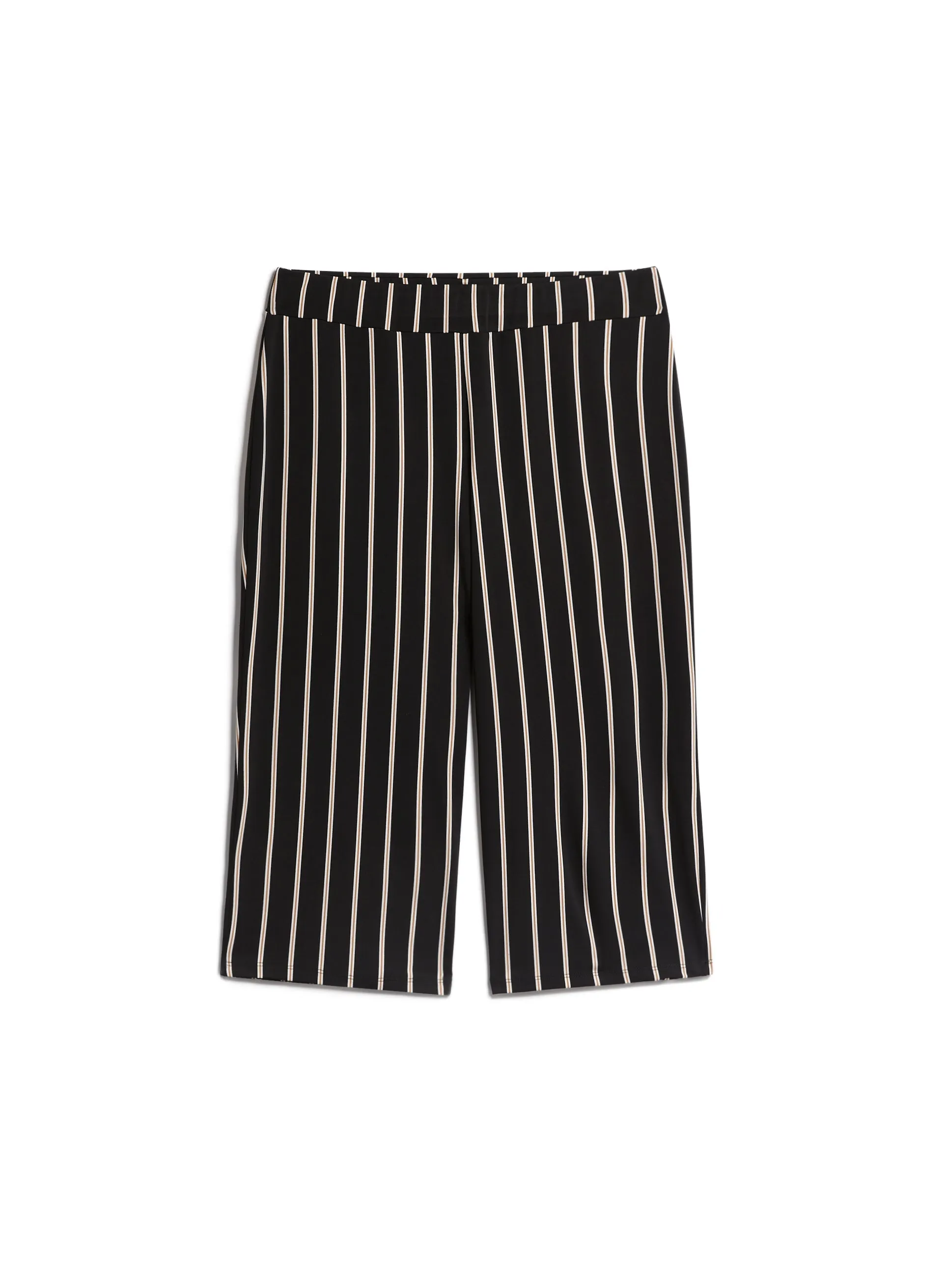 Stripe Print Wide Leg Capris