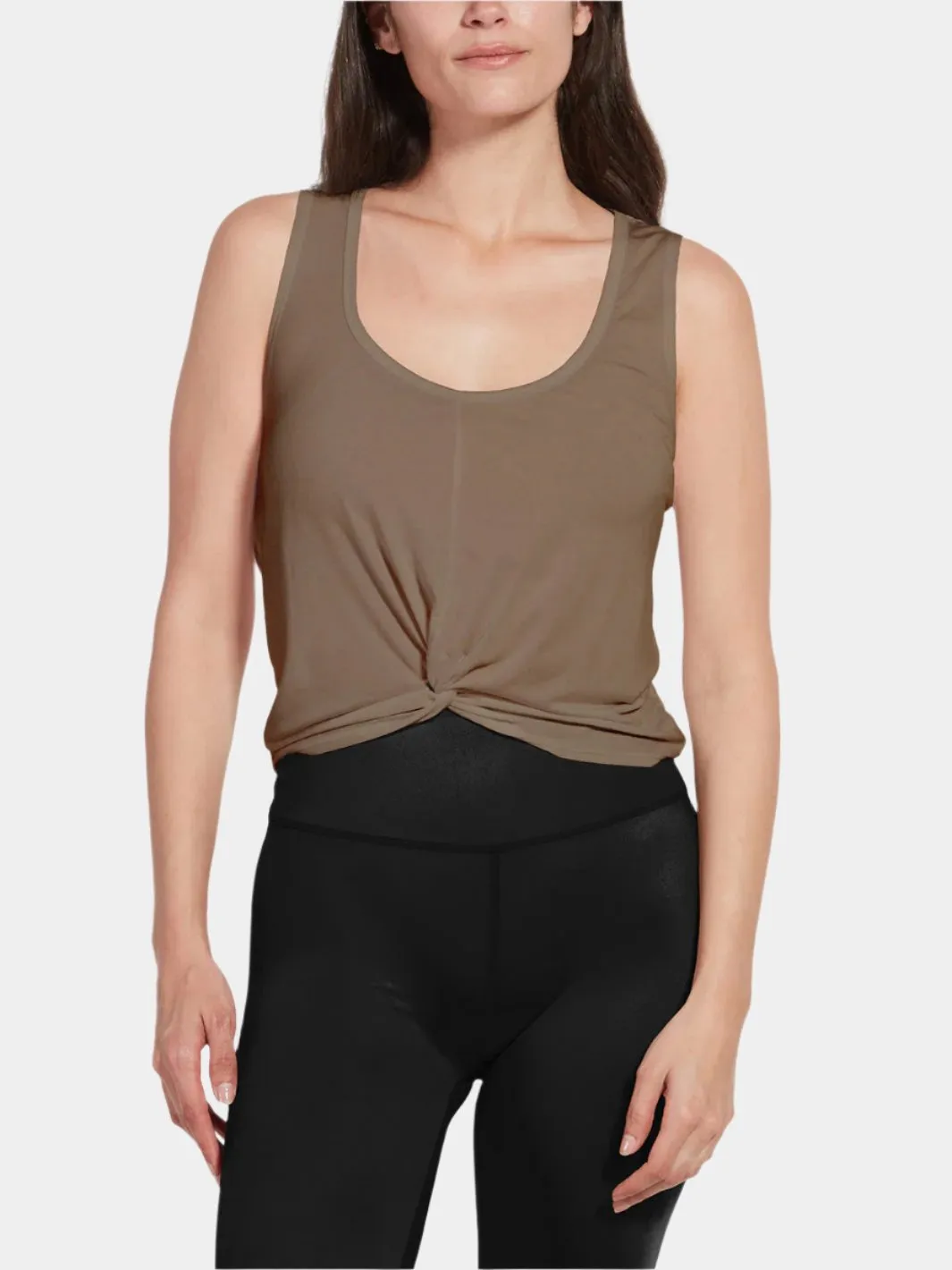 Twist Front Scoop Neck Tank Top