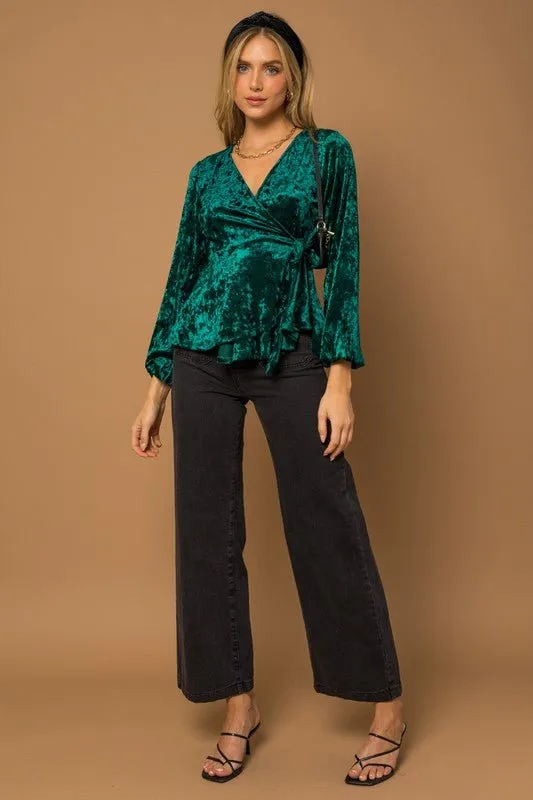 Velvet Wrap Top