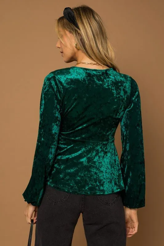 Velvet Wrap Top