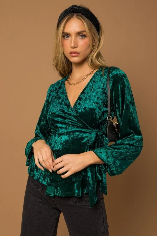 Velvet Wrap Top