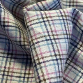 White | Super Soft Plaid Shirting - SKU 7104 #S184