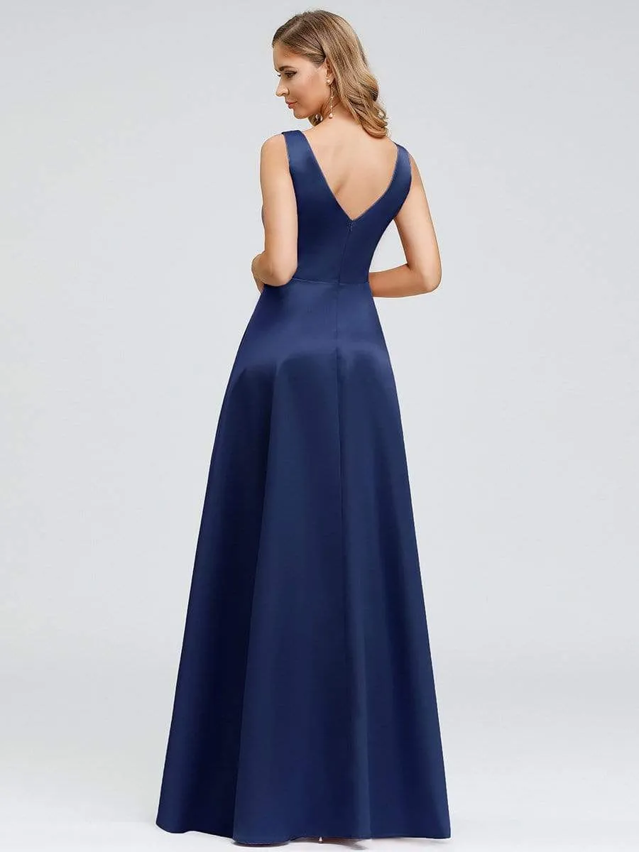 Women's V-Neck Asymmetric High Low Cocktail Party Dress