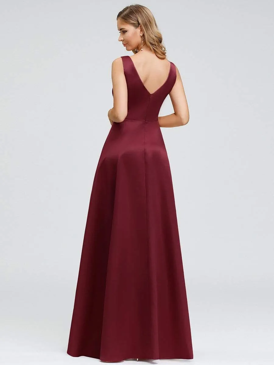 Women's V-Neck Asymmetric High Low Cocktail Party Dress