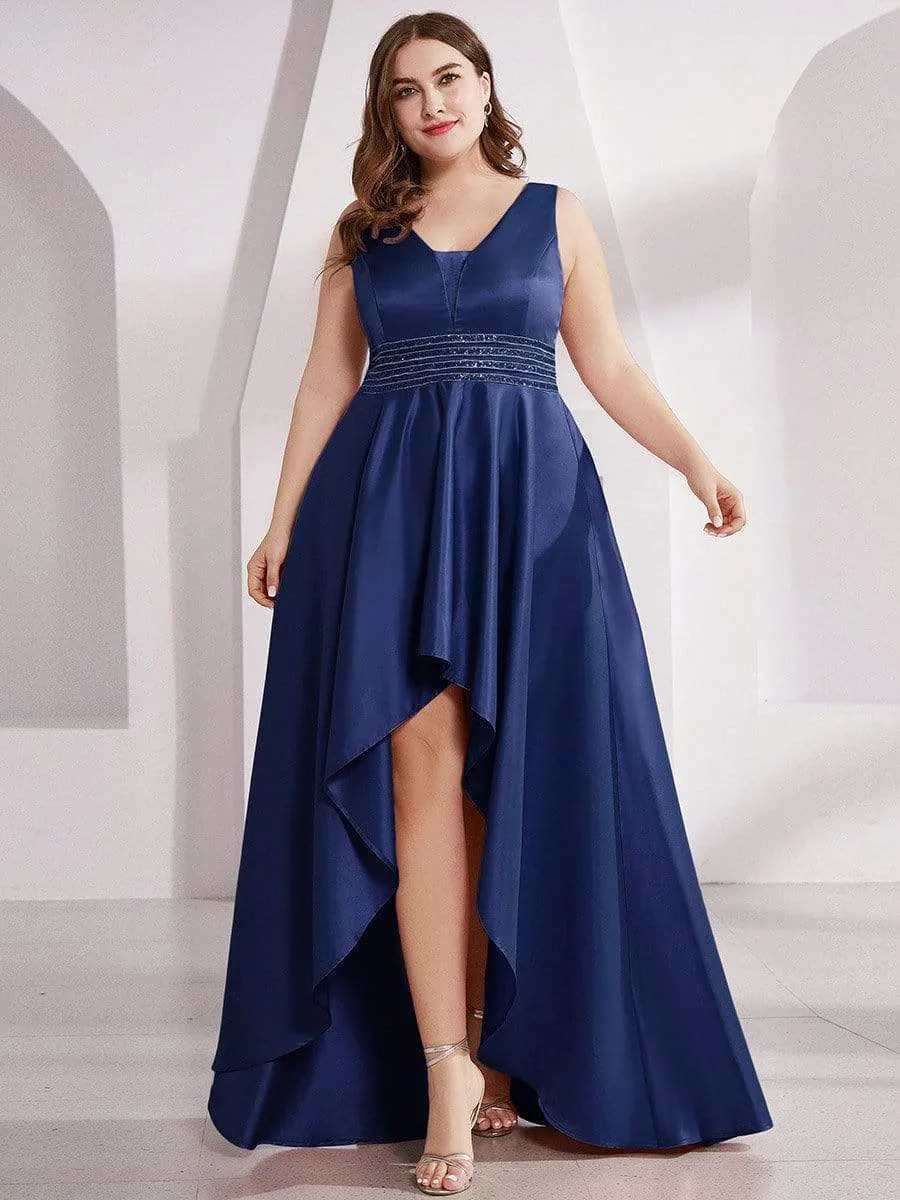 Women's V-Neck Asymmetric High Low Cocktail Party Dress