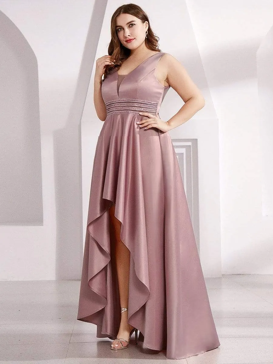 Women's V-Neck Asymmetric High Low Cocktail Party Dress