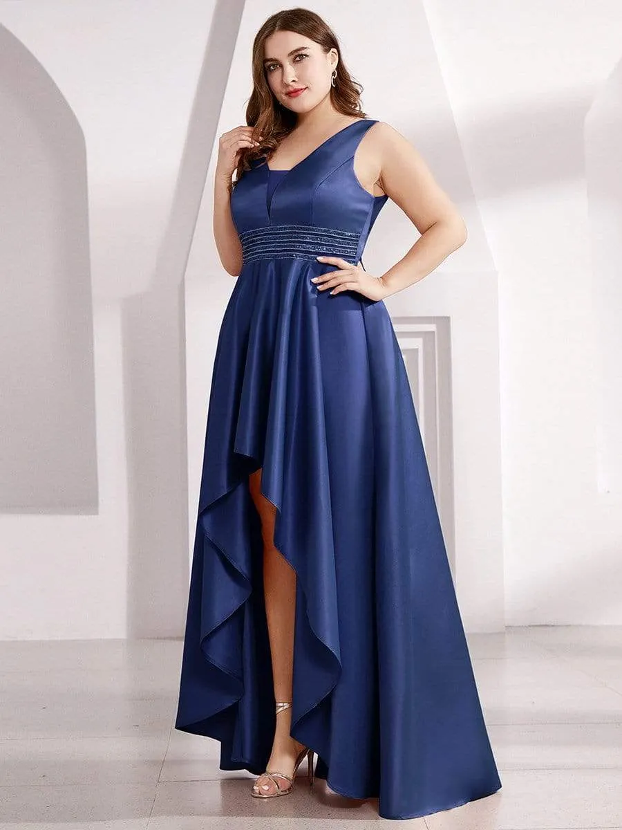 Women's V-Neck Asymmetric High Low Cocktail Party Dress